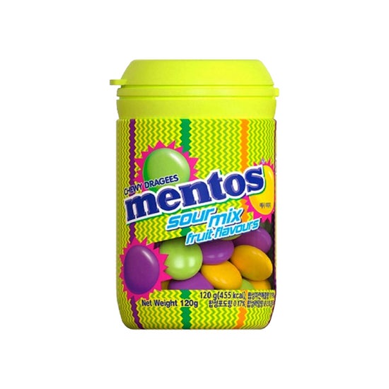 Mentos Chewy Dragees Sour Fruit Mix Korea Import 4.23oz 6ct